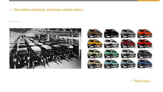 • Em outras palavras, estamos saindo disso:
• Para isso...
 