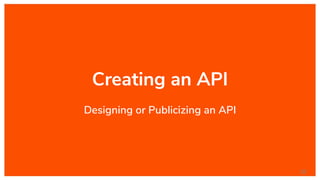 Creating an API
Designing or Publicizing an API
20
 