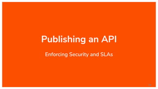 Publishing an API
Enforcing Security and SLAs
24
 