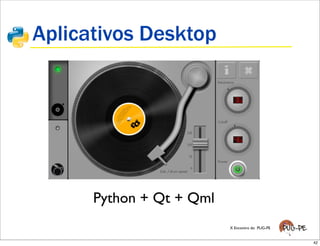 Aplicativos Desktop




      Python + Qt + Qml
                          X Encontro do PUG-PE


                                                 42
 