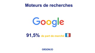 Moteurs de recherches
91,5% de part de marché
 