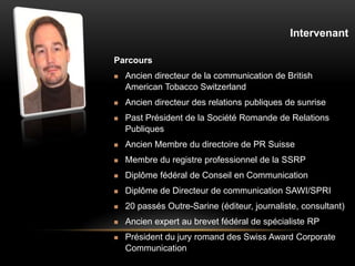 Anciendirecteur des relations publiques de sunrise