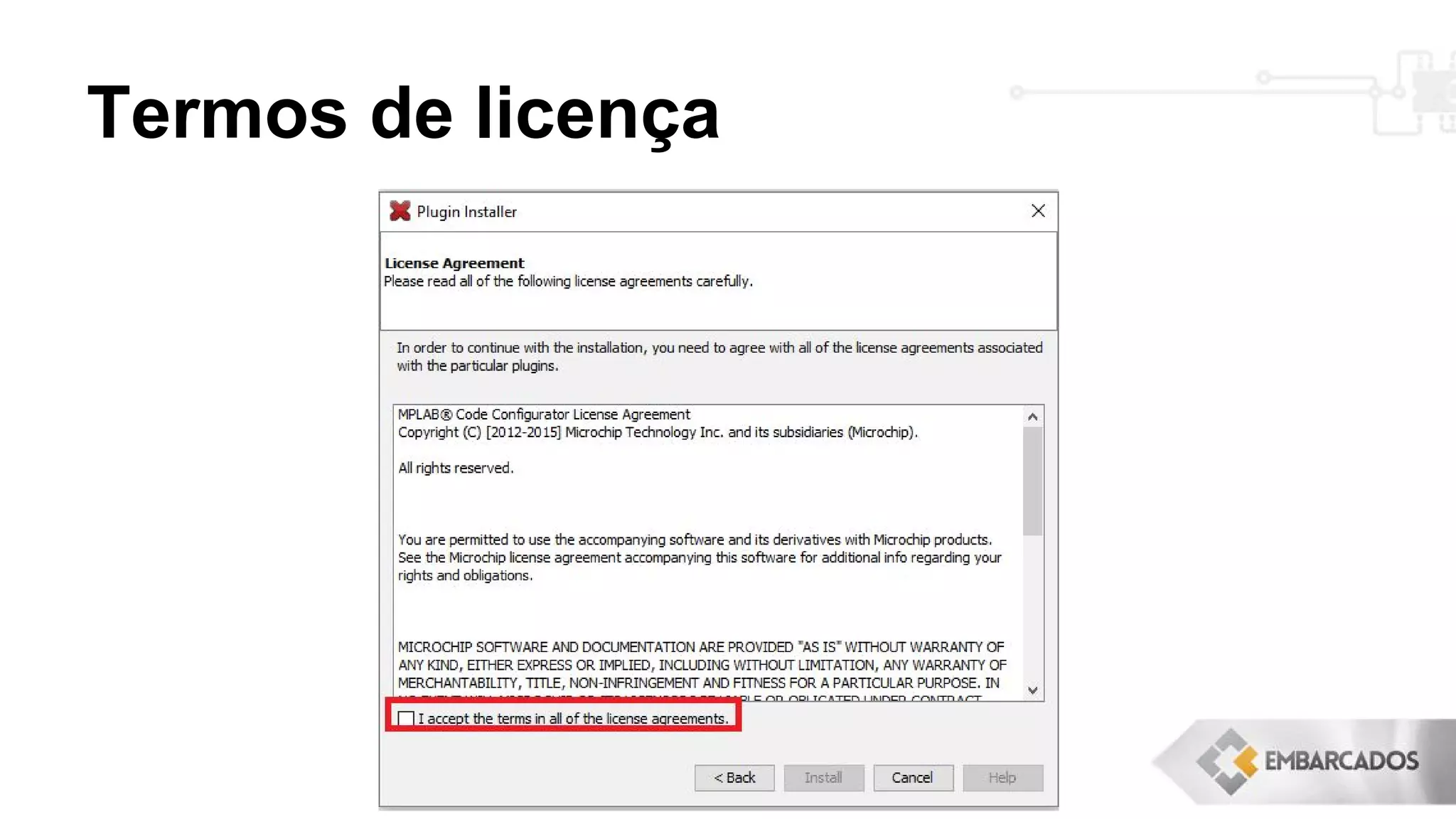 Termos de licença
 