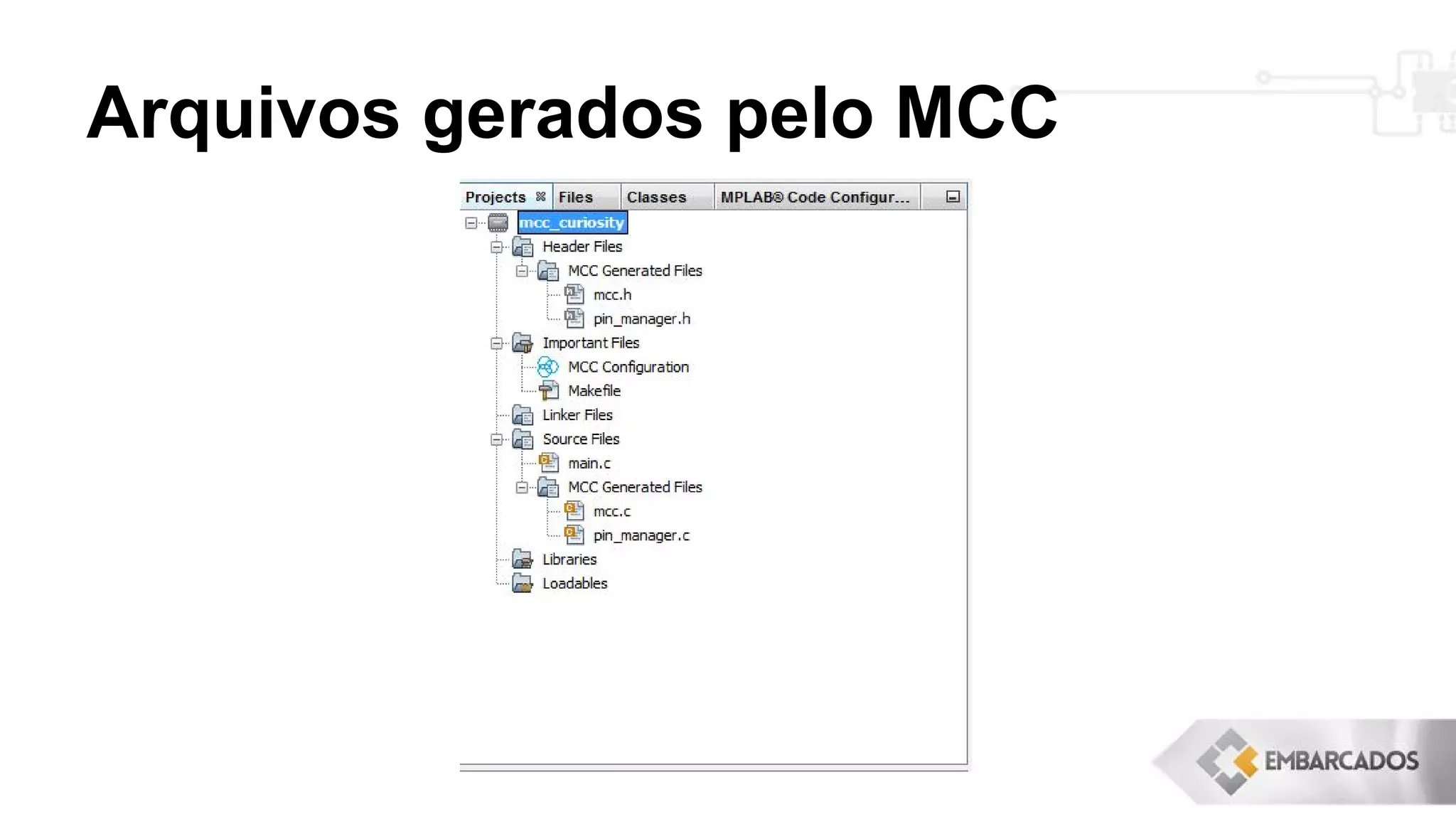 Arquivos gerados pelo MCC
 
