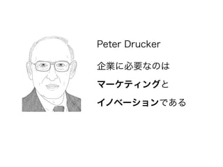 Peter Drucker

企業に必要なのは

マーケティングと

イノベーションである
 
