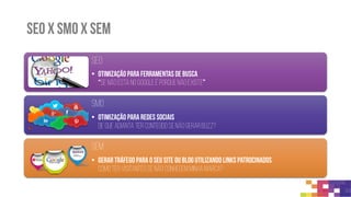 Display (banner, pop-up, rich media)
O que é
•É uma maneira de fazer
publicidade em Portais com
grandes visitações, Exame,
Globo.com, Uol, etc
Para que é utilizado
•O principal objetivo da
exibição é converter cliques
para o site do cliente, além
de exibição da marca
Quem utiliza
•Empresas que querem ter
sua marca exposta em
portais de Conteúdo, como
IBM, Sankhya, Visa, Algar
Telecom, etc
Como funciona
•Geralmente as peças são
criadas por agências, e
podem ser criadas no
formato de texto, imagem,
flash, HTML5, vídeos e
áudio. Negocia-se com os
portais e os valores são
contabilizados por cliques
ou impressões.
 