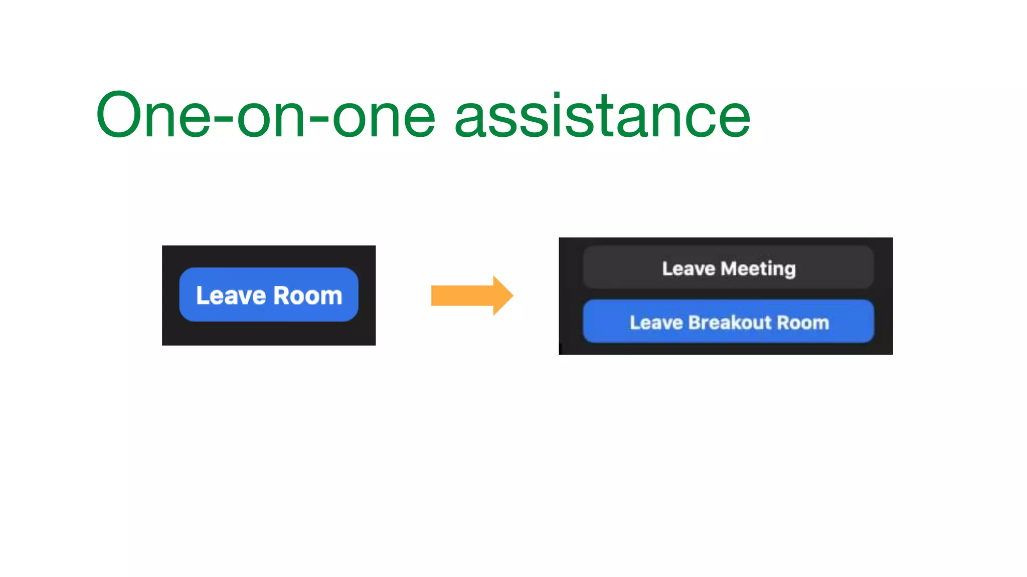 One-on-one assistance 
