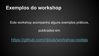 Node.JS - Workshop do básico ao avançado | PDF