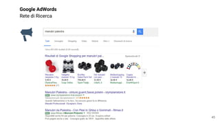 Google AdWords
Rete di Ricerca
45
 