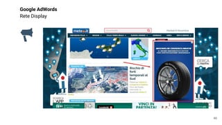 Google AdWords
Rete Display
Campagne Shopping
46
 