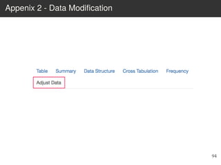 Appenix 2 - Data Modiﬁcation
94
 