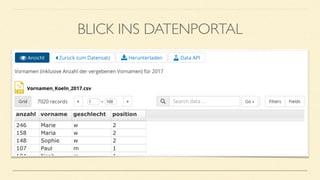 BLICK INS DATENPORTAL
 