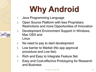 Workshop on android apps development | PPTX