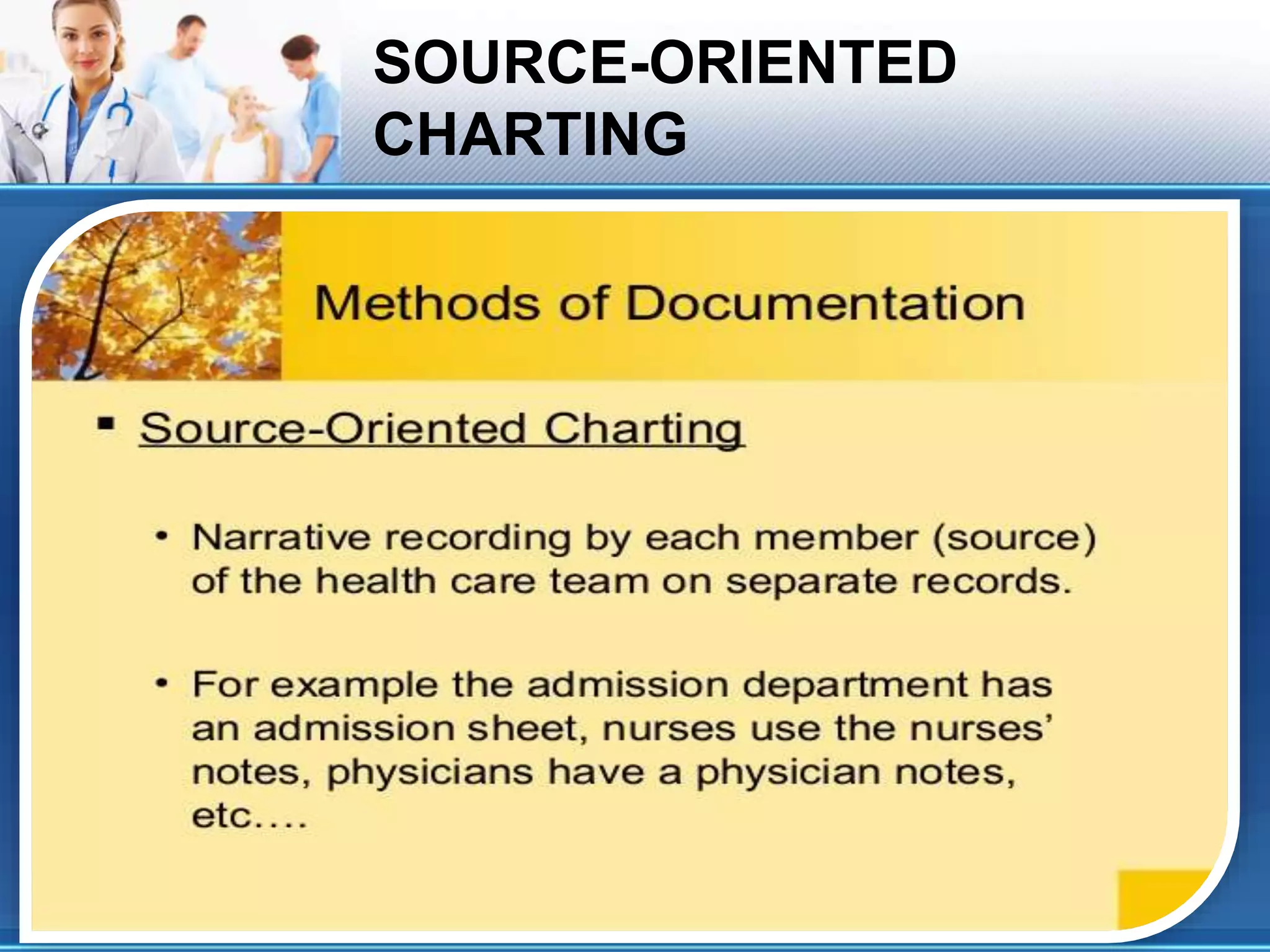 SOURCE-ORIENTED
CHARTING
 