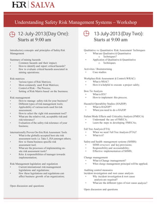 Workshop on understanding safety risk management system | PDF