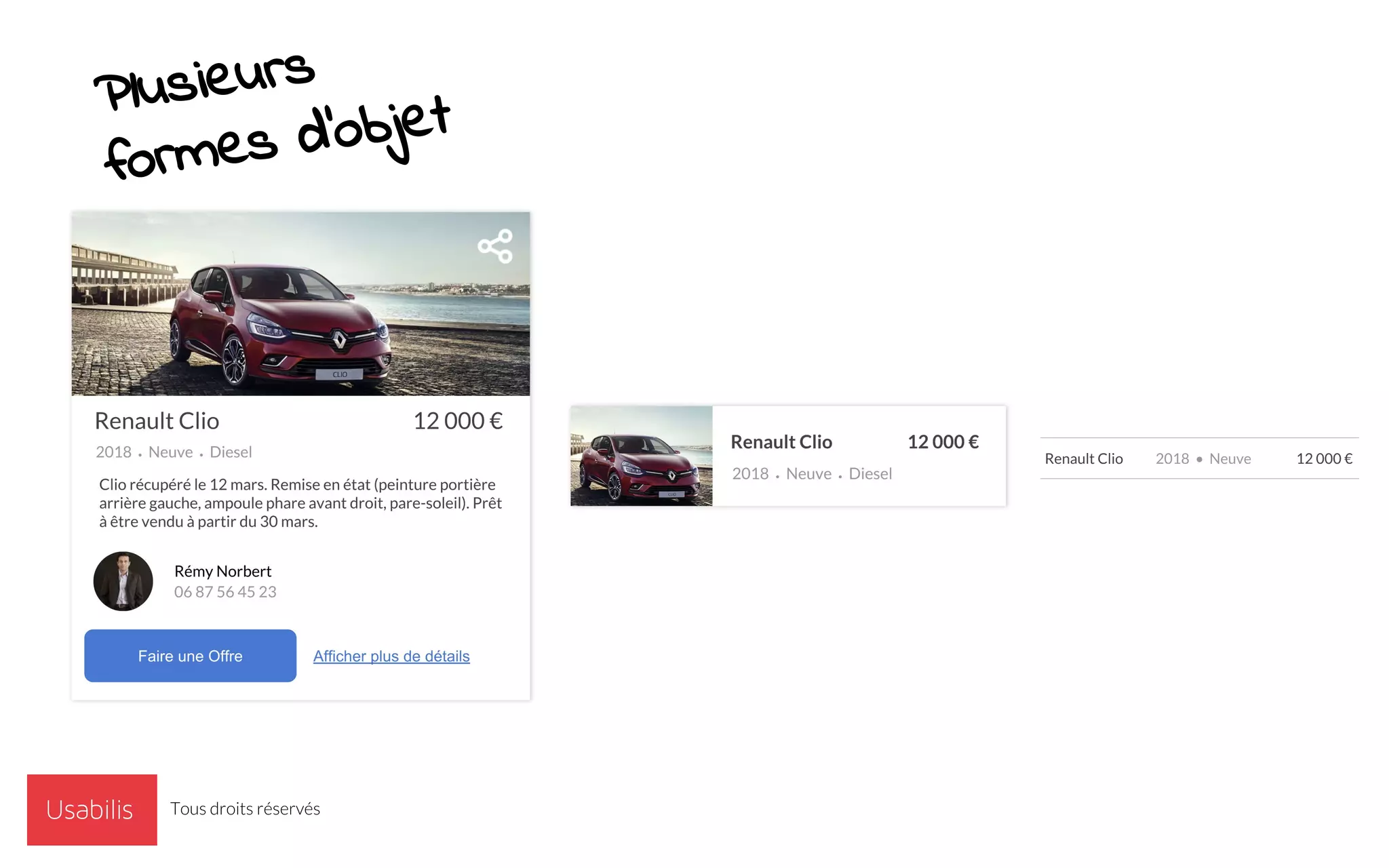 Plusieurs
formes d’objet
Tous droits réservés
 