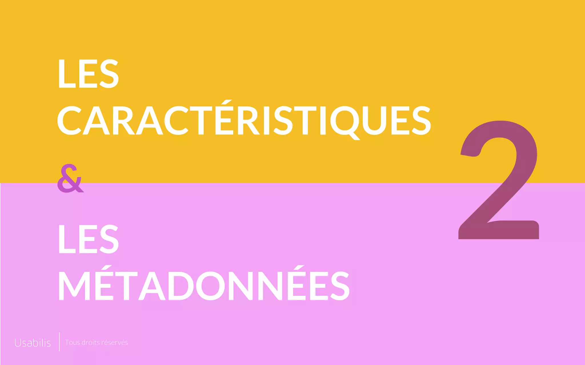 2LES
MÉTADONNÉES
LES
CARACTÉRISTIQUES
&
Tous droits réservés
 