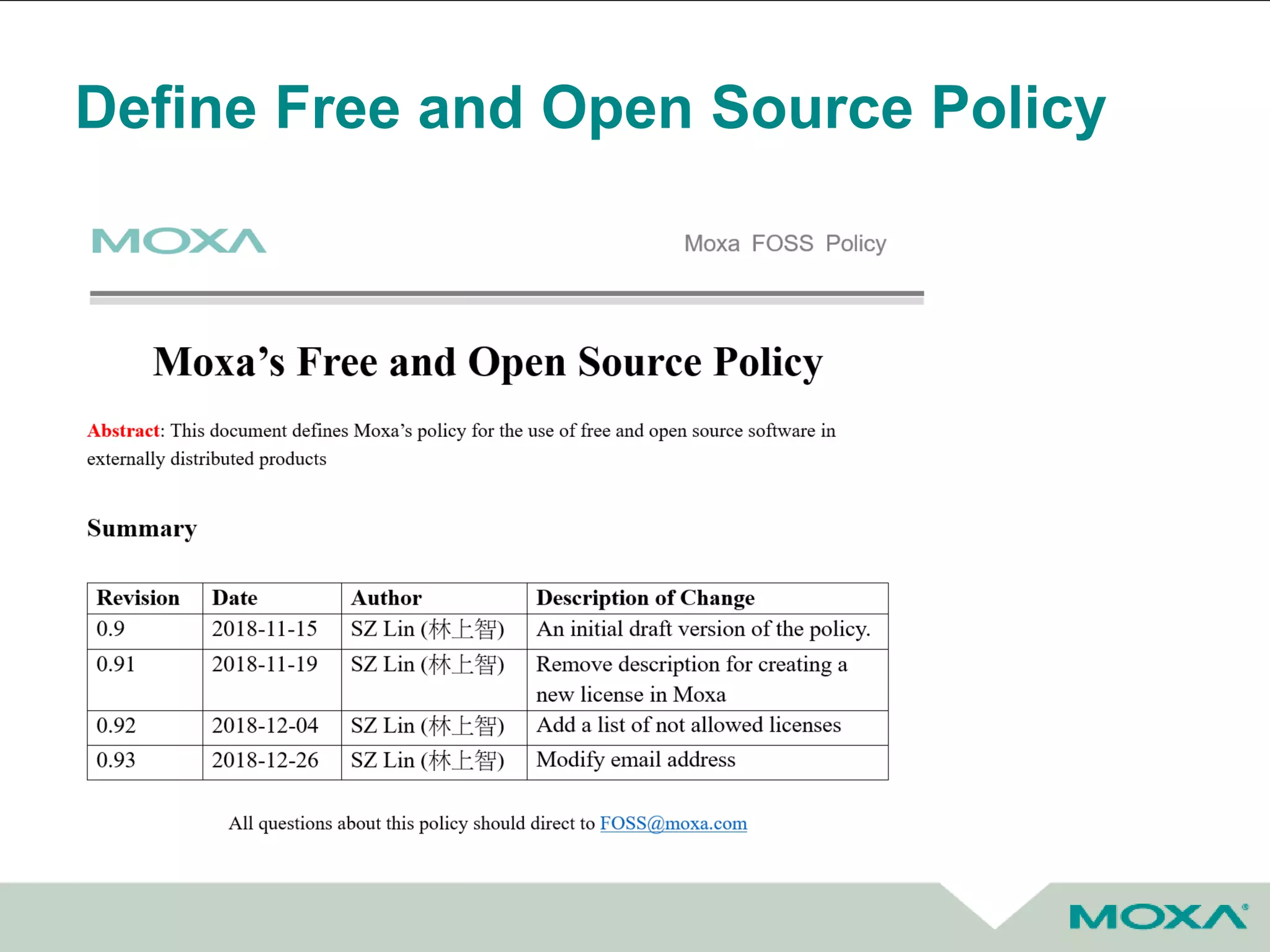 Define Free and Open Source Policy
 