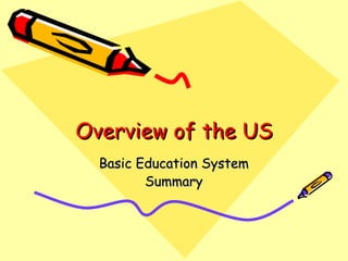 Overview of the US Basic Education System Summary 