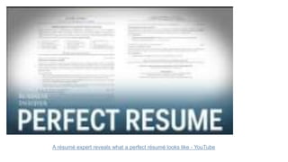 A résumé expert reveals what a perfect résumé looks like - YouTube
 