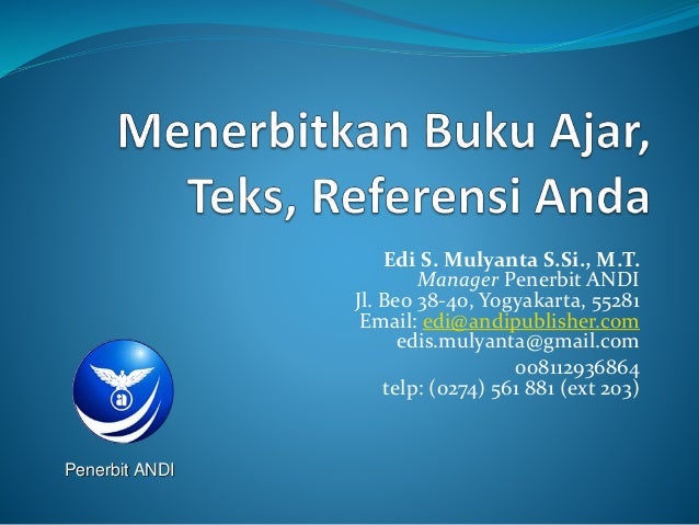 Workshop Penulisan Buku Ajar Referensi Dan Populer