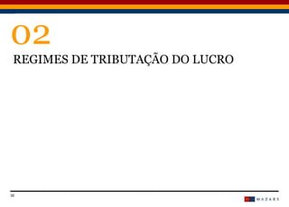 Date30 Titre de la présentation
02
REGIMES DE TRIBUTAÇÃO DO LUCRO
 