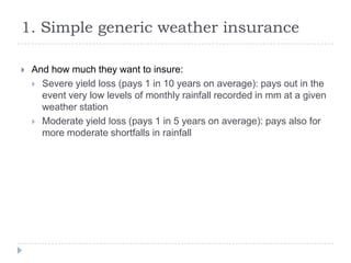 The potential for generic weather products and group contracts