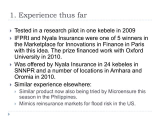 The potential for generic weather products and group contracts