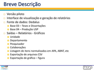 Interface para geração de relatórios
 