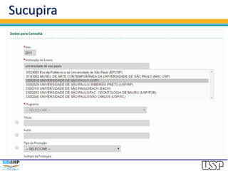Interface de geração de Gráficos
http://bdpife3.sibi.usp.br:5601
 
