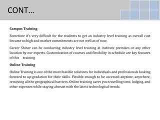Shiner Course Industrial Training & Workshop Proposal | PPTX