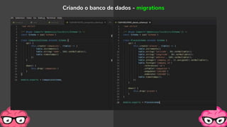 Criando o banco de dados - migrations
 