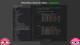 Alterando o banco de dados - migrations
 