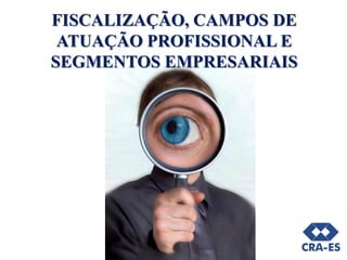 FISCALIZAÇÃO, CAMPOS DE
ATUAÇÃO PROFISSIONAL E
SEGMENTOS EMPRESARIAIS
 