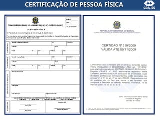 CERTIFICAÇÃO DE PESSOA FÍSICA
 