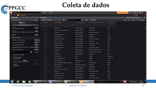 Coleta de dados
www.ccsa.ufpb.br/ppgcc ppgcc@ccsa.ufpb.br 21
 
