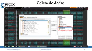 Coleta de dados
www.ccsa.ufpb.br/ppgcc ppgcc@ccsa.ufpb.br 67
 