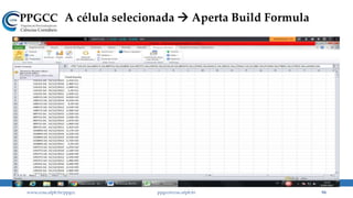 A célula selecionada  Aperta Build Formula
www.ccsa.ufpb.br/ppgcc ppgcc@ccsa.ufpb.br 94
 