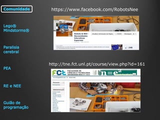 https://www.facebook.com/RobotsNee

Cristina Conchinha

http://tne.fct.unl.pt/course/view.php?id=161

Cristina Conchinha

 