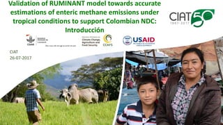 Validation of RUMINANT model towards accurate estimations of enteric methane emissions under tropical conditions to support Colombian NDC