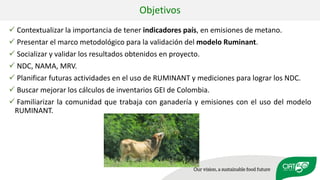 Validation of RUMINANT model towards accurate estimations of enteric methane emissions under tropical conditions to support Colombian NDC