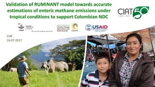 Validation of RUMINANT model towards accurate estimations of enteric methane emissions under tropical conditions to support Colombian NDC