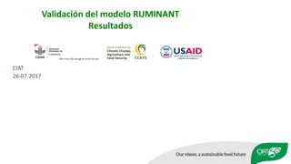 Validation of RUMINANT model towards accurate estimations of enteric methane emissions under tropical conditions to support Colombian NDC