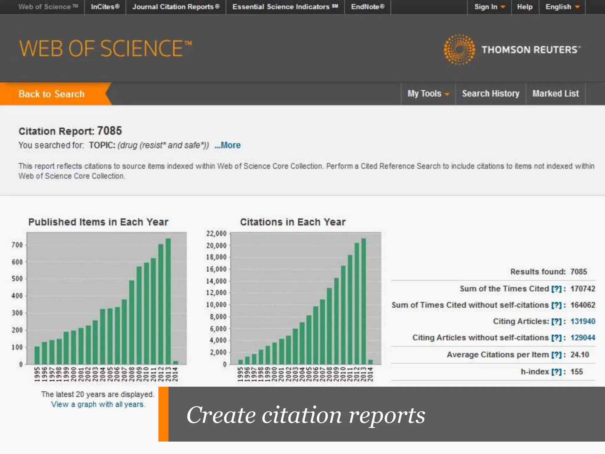 Create citation reports
 