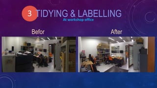 3 TIDYING & LABELLINGAt workshop office
Befor
e
After
 