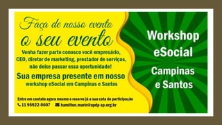 Workshop eSocial Santos e Campinas