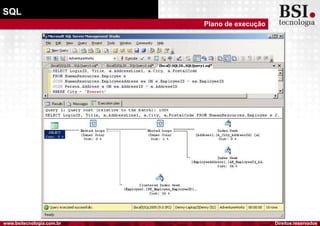 Direitos reservadoswww.bsitecnologia.com.br
SQL
Plano de execução
 