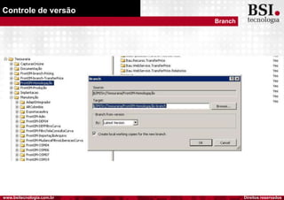 Direitos reservadoswww.bsitecnologia.com.br
Controle de versão
Branch
 