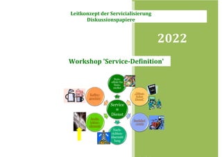2022
Leitkonzept der Servicialisierung
Diskussionspapiere
Workshop 'Service-Definition'
 