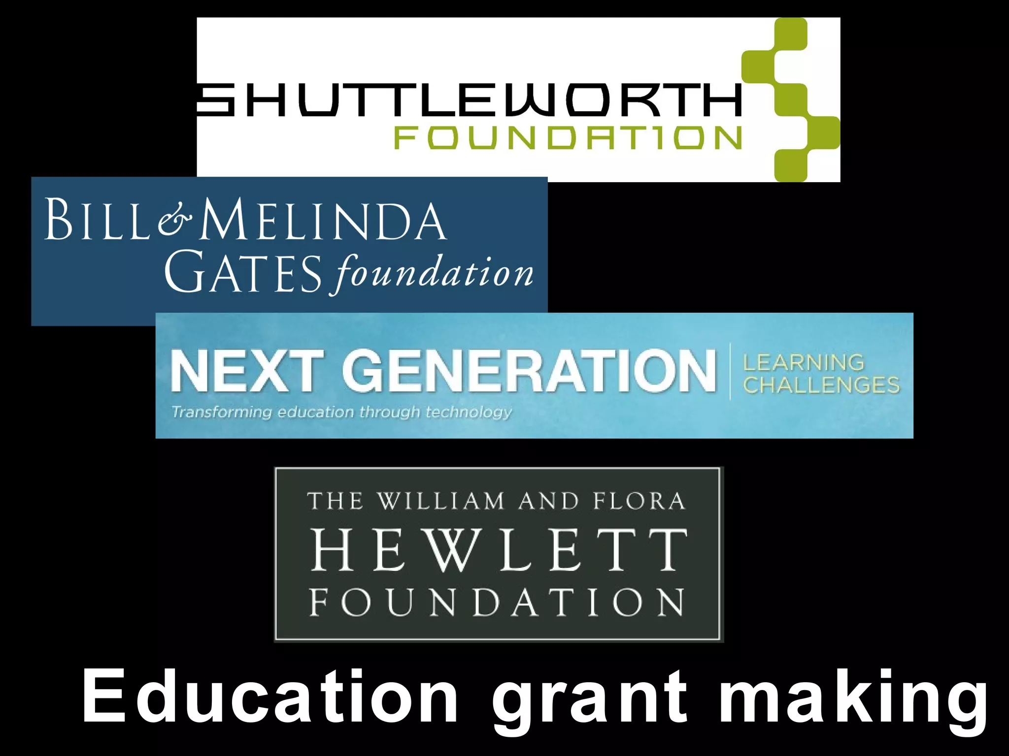 Education grant making
 
